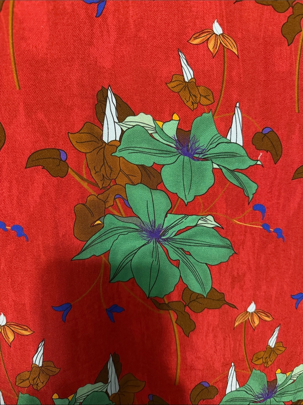 Wu’Side Red Floral Fully Lined Kimono - Picture 5 of 6